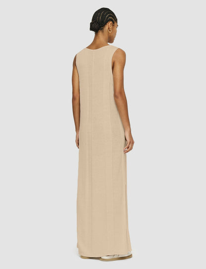 JOSEPH Fashion Women Linen Blend Knitted Long Dress Sesame
