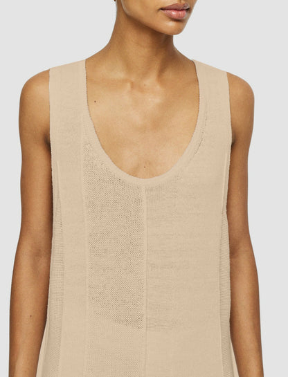 JOSEPH Fashion Women Linen Blend Knitted Long Dress Sesame