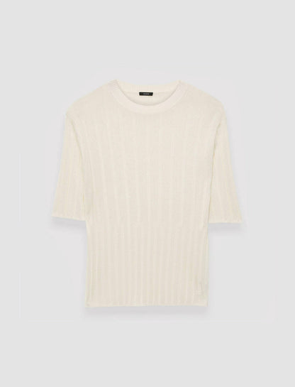 JOSEPH Fashion Women Crisp Rayon Knitted T-Shirt Ivory