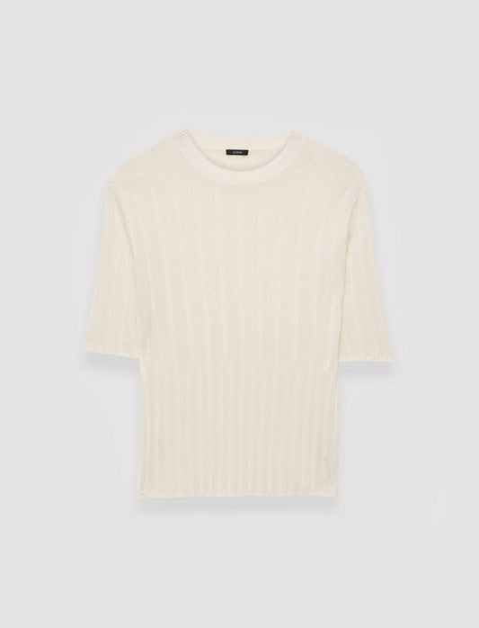 JOSEPH Fashion Women Crisp Rayon Knitted T-Shirt Ivory