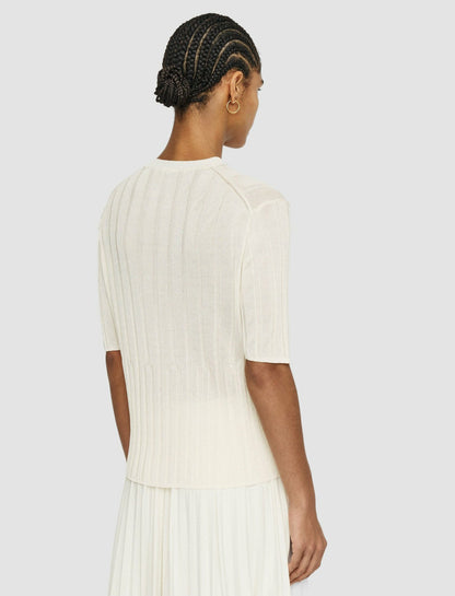 JOSEPH Fashion Women Crisp Rayon Knitted T-Shirt Ivory