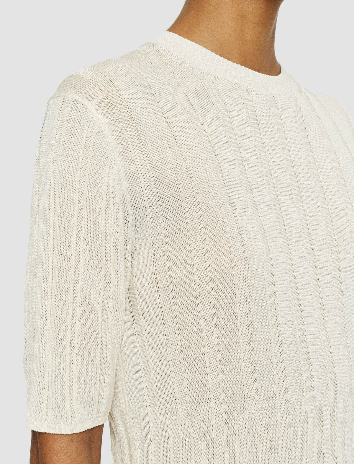 JOSEPH Fashion Women Crisp Rayon Knitted T-Shirt Ivory