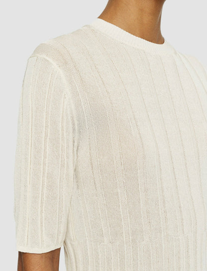 JOSEPH Fashion Women Crisp Rayon Knitted T-Shirt Ivory