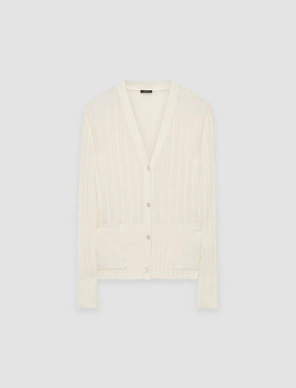 JOSEPH Fashion Women Crisp Rayon Knitted Cardigan Ivory