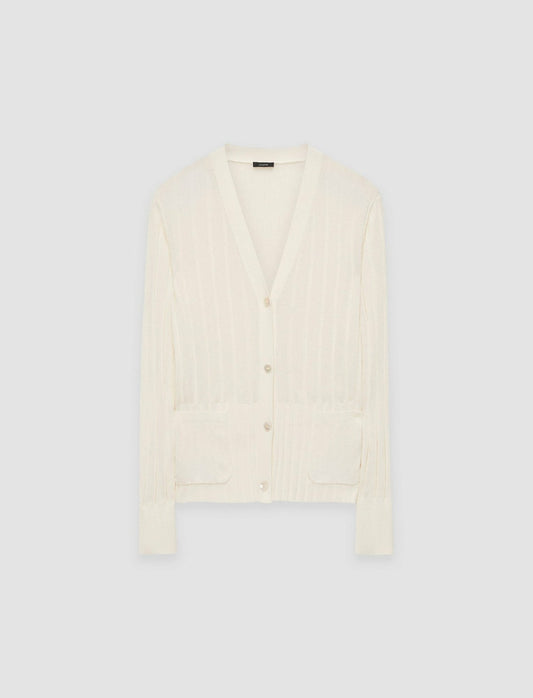 JOSEPH Fashion Women Crisp Rayon Knitted Cardigan Ivory