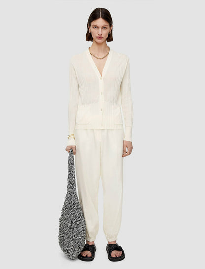 JOSEPH Fashion Women Crisp Rayon Knitted Cardigan Ivory