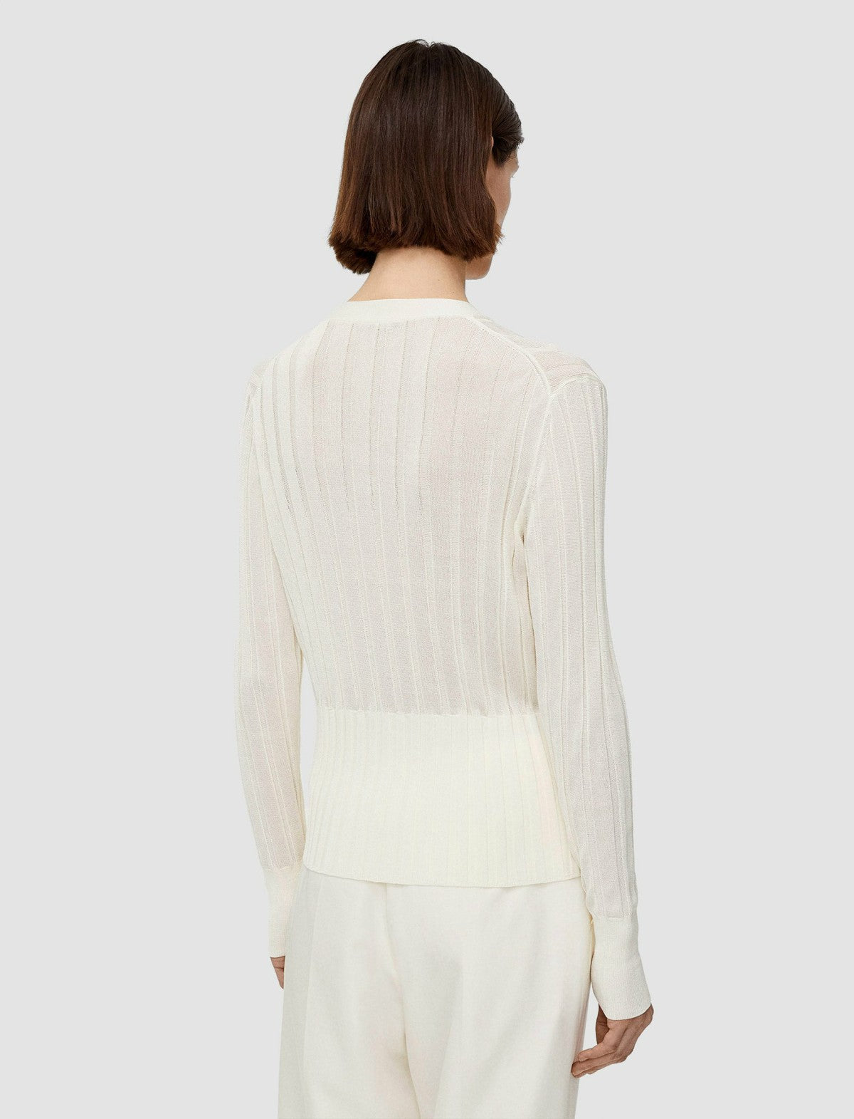 JOSEPH Fashion Women Crisp Rayon Knitted Cardigan Ivory