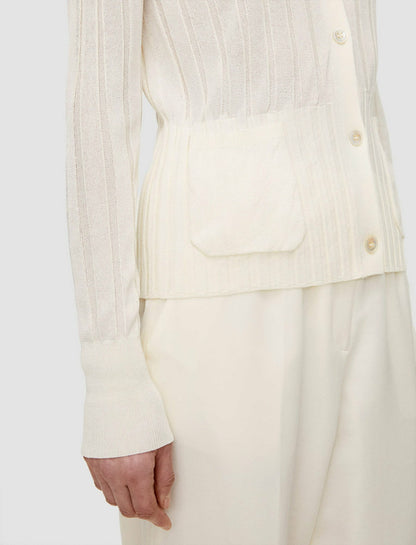 JOSEPH Fashion Women Crisp Rayon Knitted Cardigan Ivory