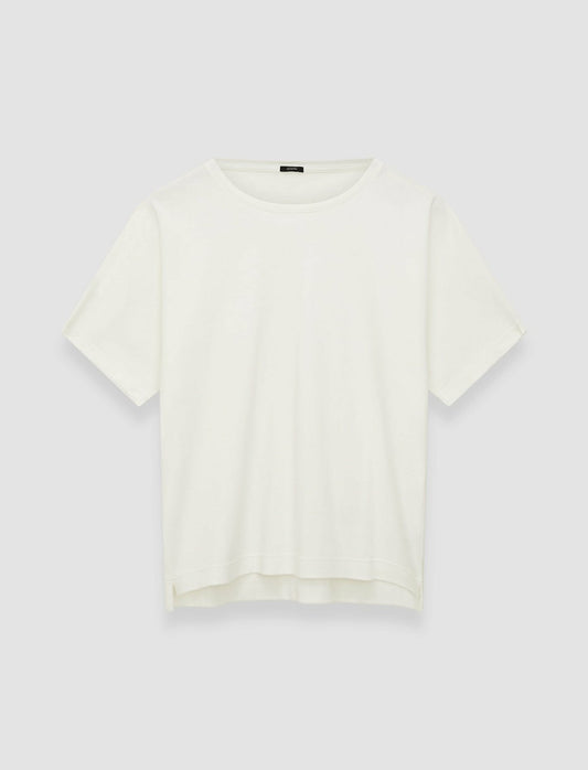 JOSEPH Fashion Women Mercerised Cotton T-shirt Ivory