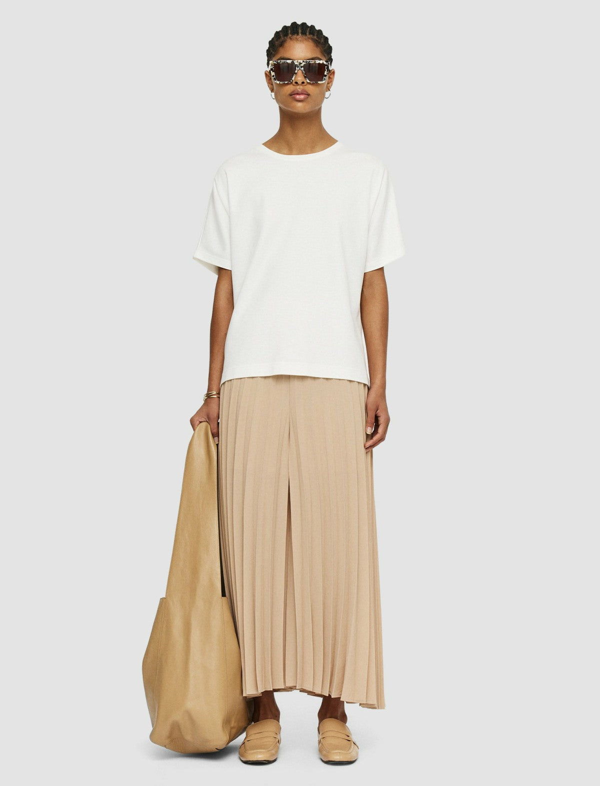 JOSEPH Fashion Women Mercerised Cotton T-shirt Ivory