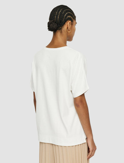 JOSEPH Fashion Women Mercerised Cotton T-shirt Ivory