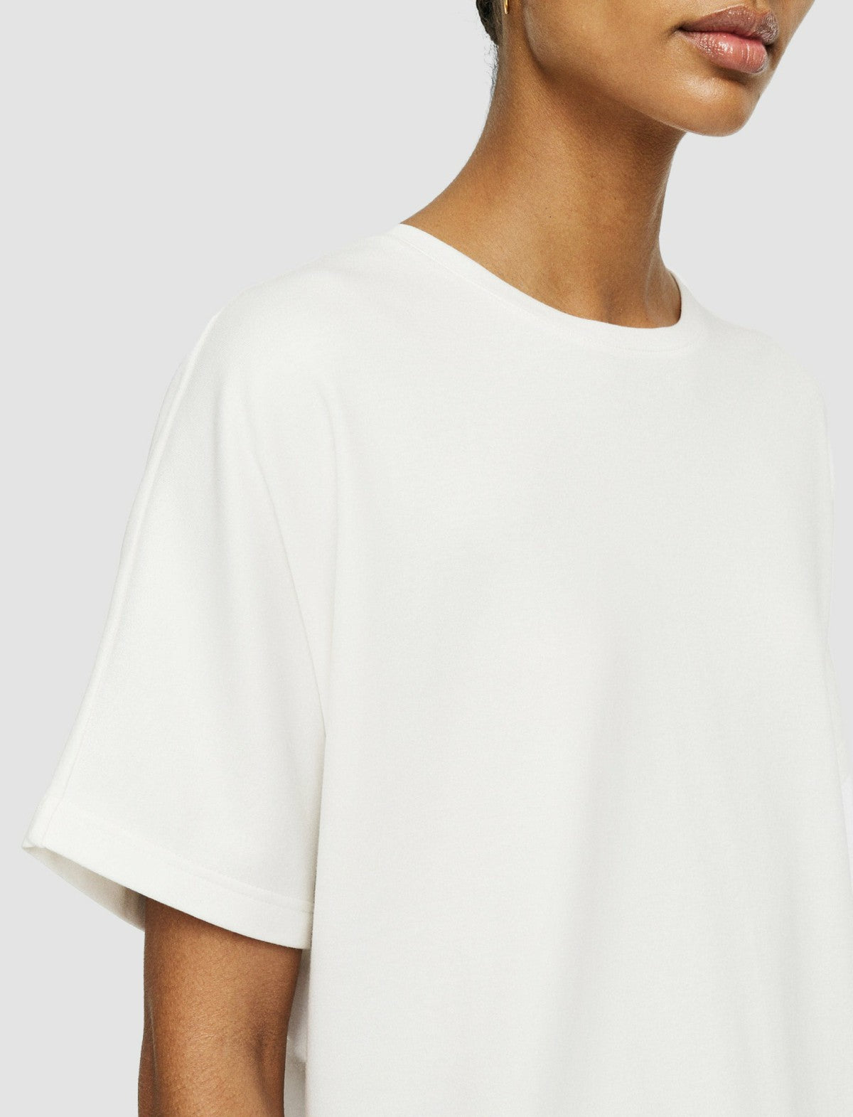JOSEPH Fashion Women Mercerised Cotton T-shirt Ivory