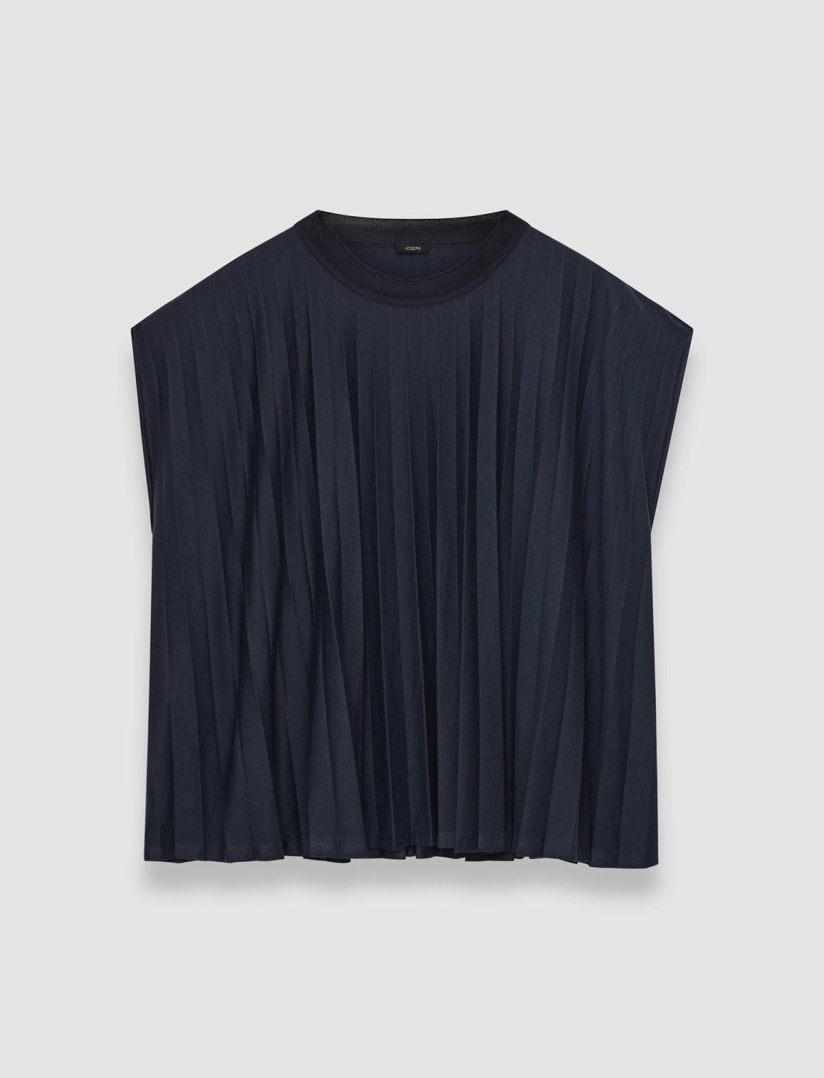 JOSEPH Fashion Women Cotton Blend Plissé T-Shirt Navy