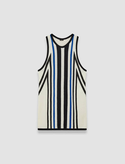 JOSEPH Fashion Women Cretto Jacquard Knitted Tank Top Ivory Combo