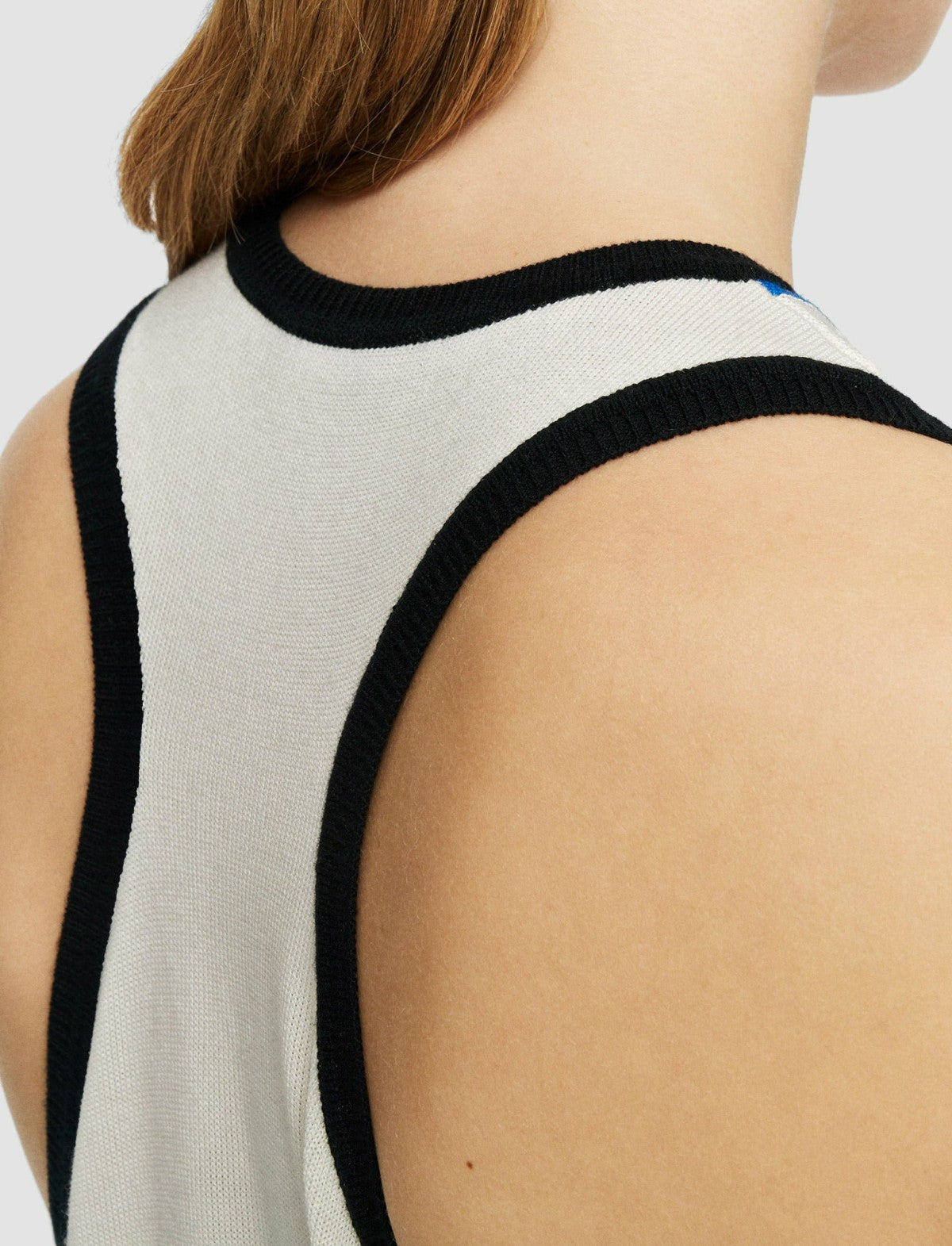 JOSEPH Fashion Women Cretto Jacquard Knitted Tank Top Ivory Combo