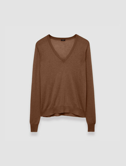 JOSEPH Fashion Women Cashair V Neck Jumper Arabica