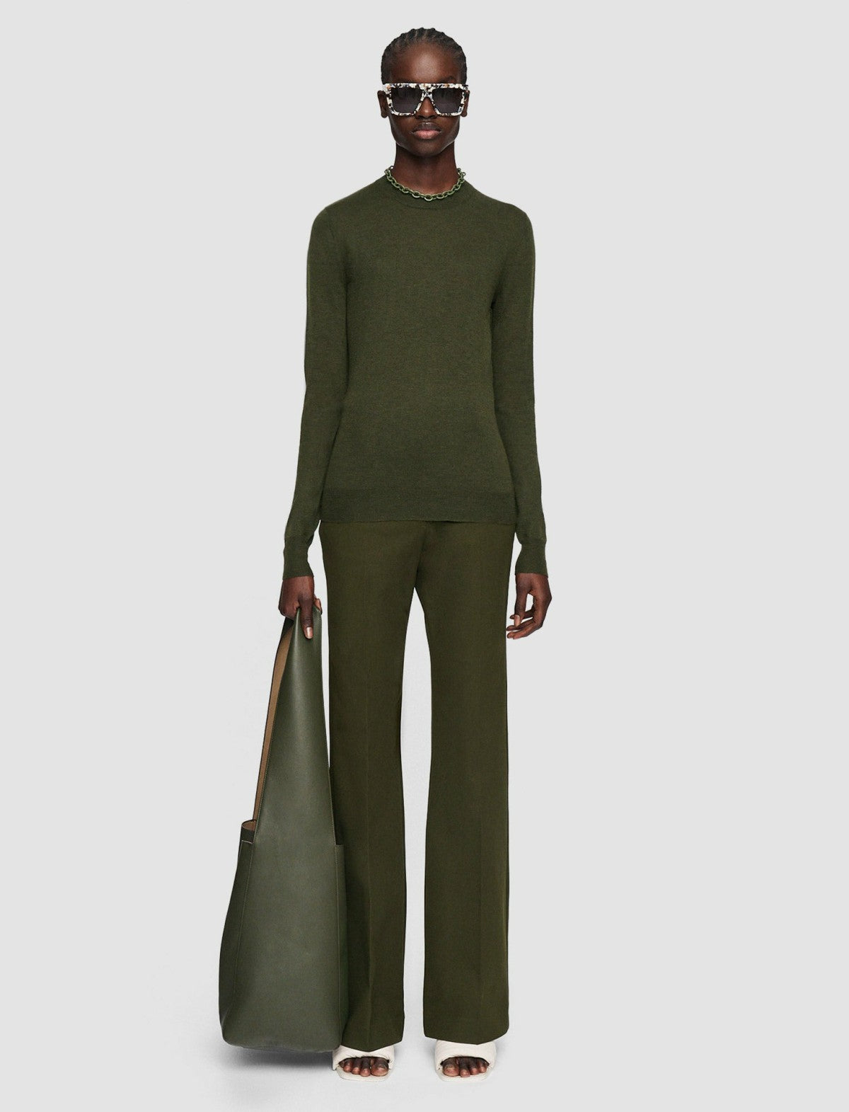 JOSEPH Fashion Women Cashair Round Neck Jumper Hass Avocado