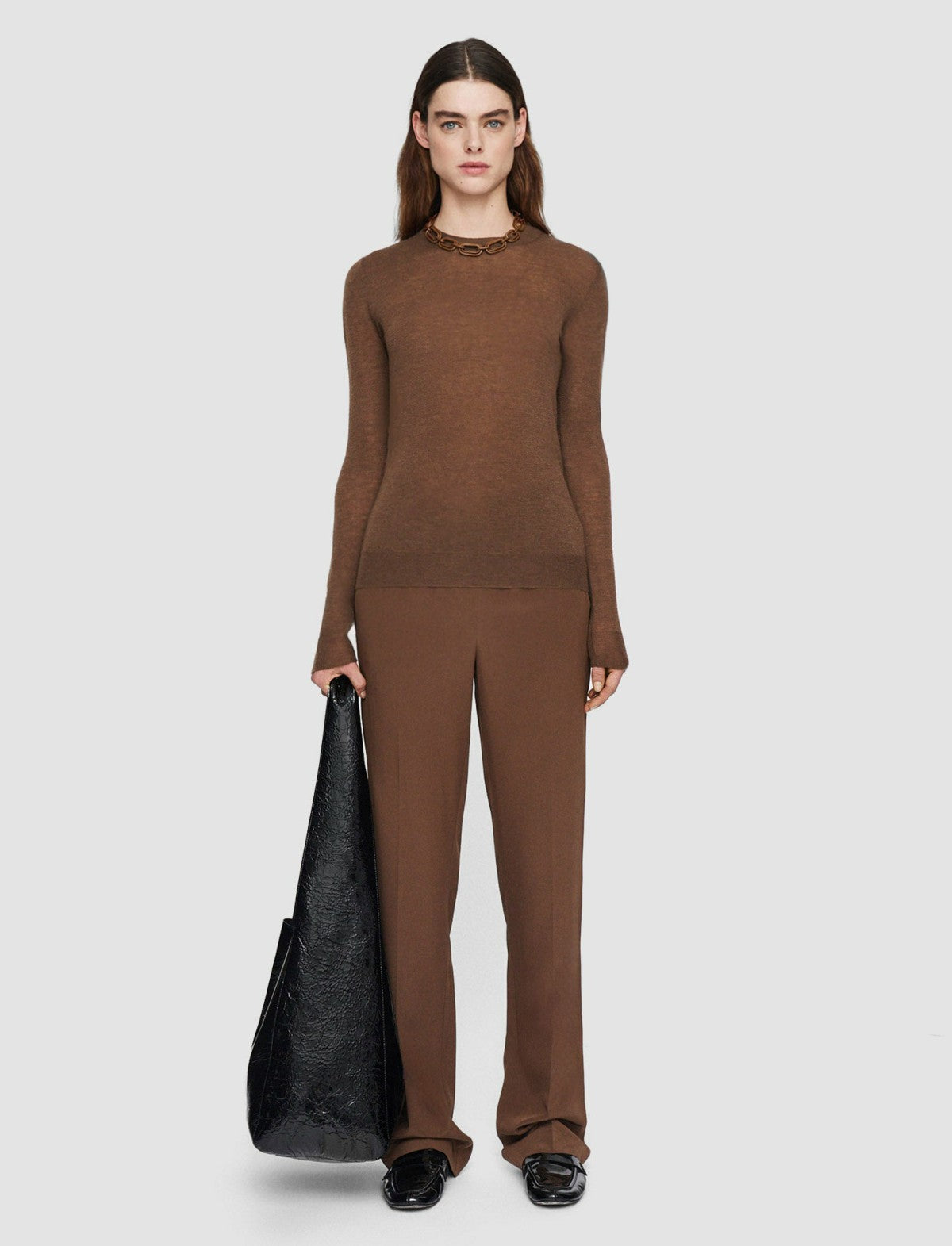 JOSEPH Fashion Women Cashair Round Neck Jumper Arabica