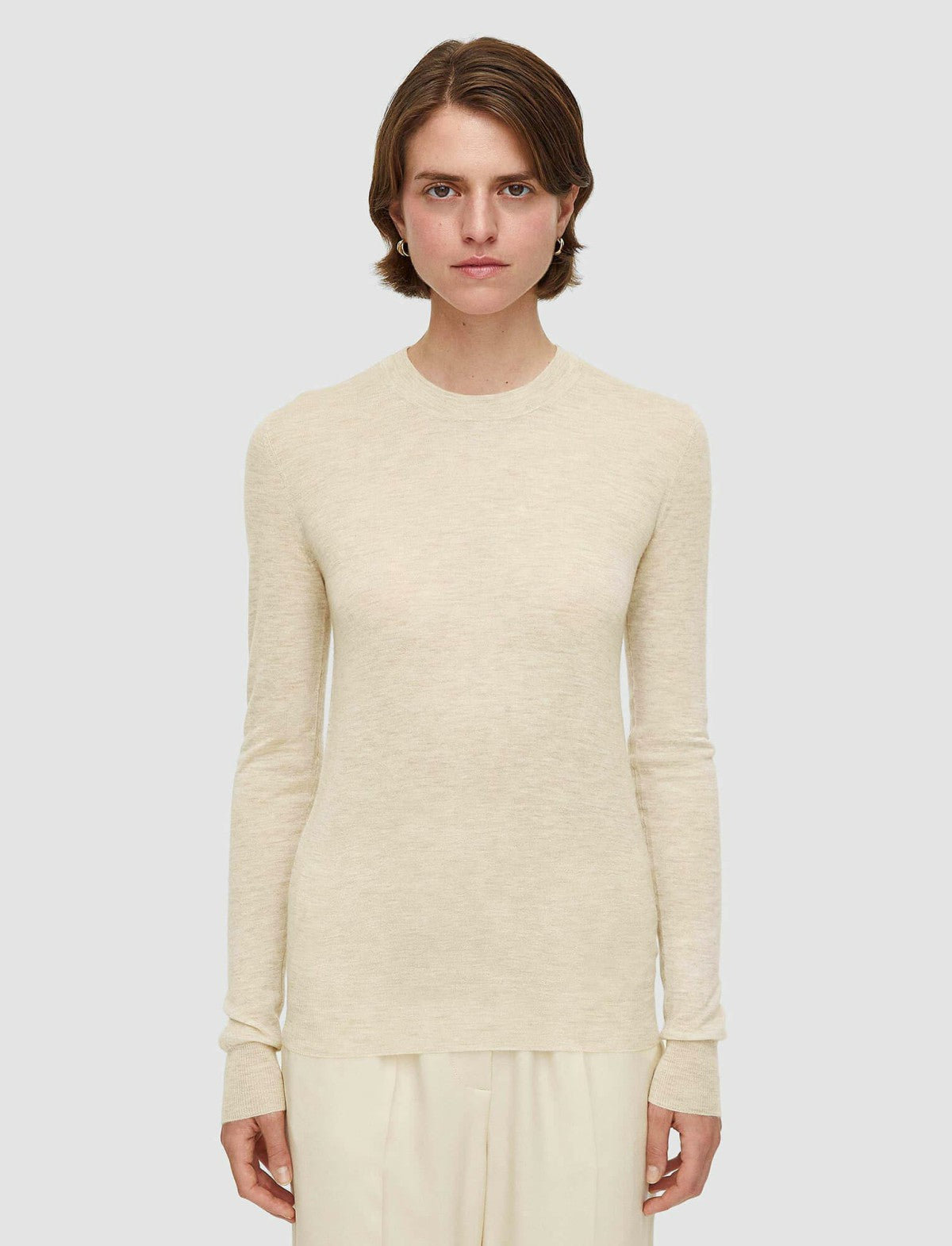 JOSEPH Fashion Women Cashair Round Neck Jumper Oat Melange