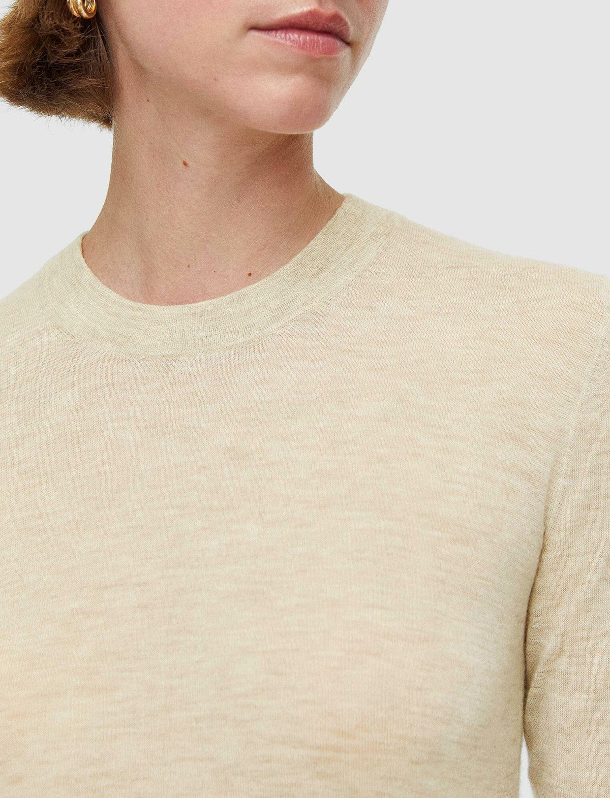 JOSEPH Fashion Women Cashair Round Neck Jumper Oat Melange