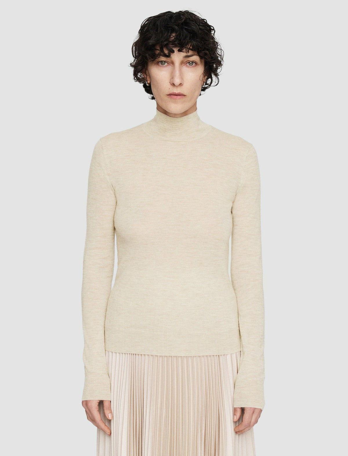 JOSEPH Fashion Women Cashair High Neck Jumper Oat Melange