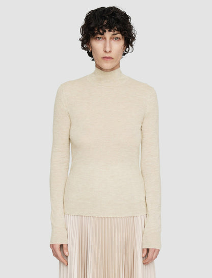 JOSEPH Fashion Women Cashair High Neck Jumper Oat Melange