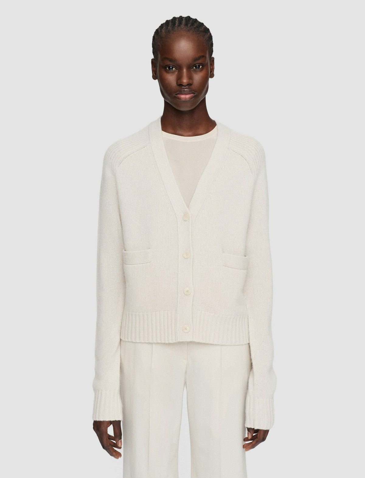 JOSEPH Fashion Women Open Cashmere Cardigan Oat
