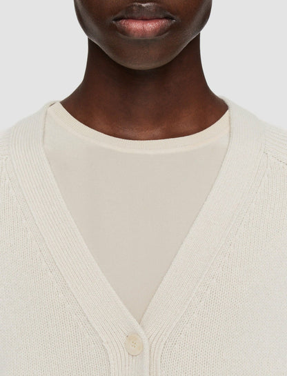 JOSEPH Fashion Women Open Cashmere Cardigan Oat