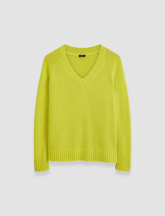JOSEPH Fashion Women Open Cashmere V Neck Jumper Ginkgo