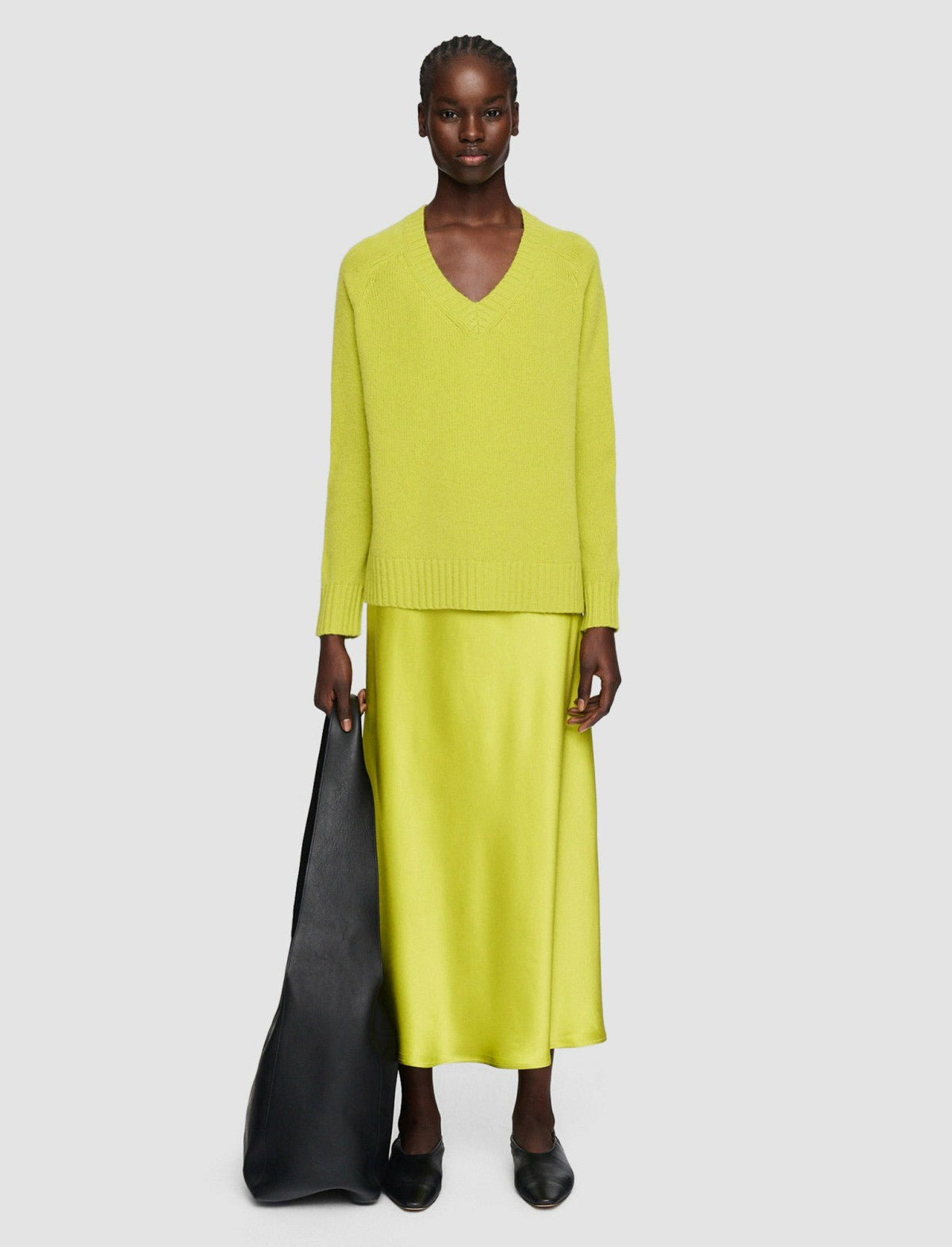 JOSEPH Fashion Women Open Cashmere V Neck Jumper Ginkgo