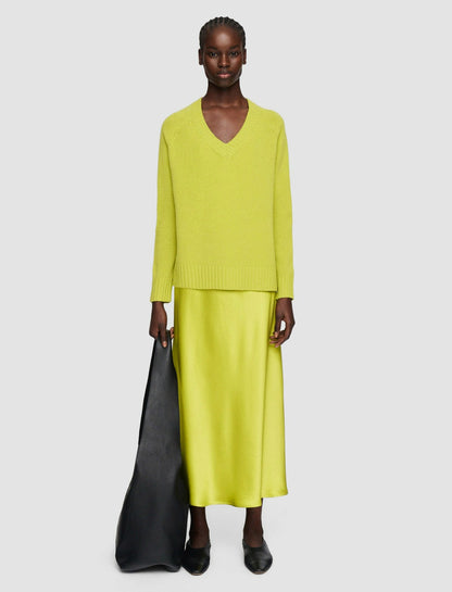 JOSEPH Fashion Women Open Cashmere V Neck Jumper Ginkgo