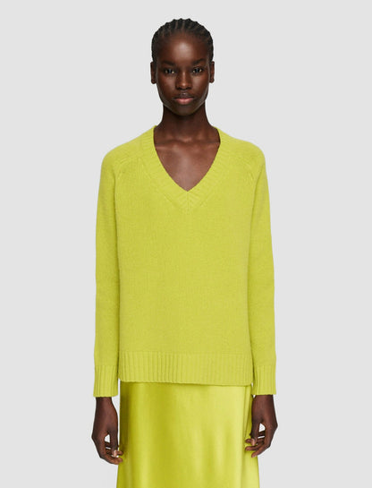 JOSEPH Fashion Women Open Cashmere V Neck Jumper Ginkgo