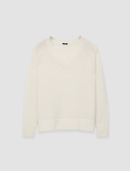JOSEPH Fashion Women Open Cashmere V Neck Jumper Oat