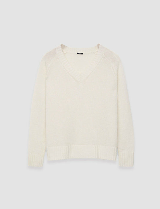 JOSEPH Fashion Women Open Cashmere V Neck Jumper Oat