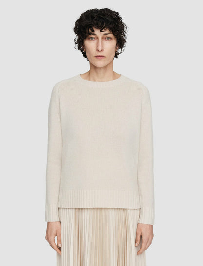 JOSEPH Fashion Women Open Cashmere Round Neck Jumper Oat