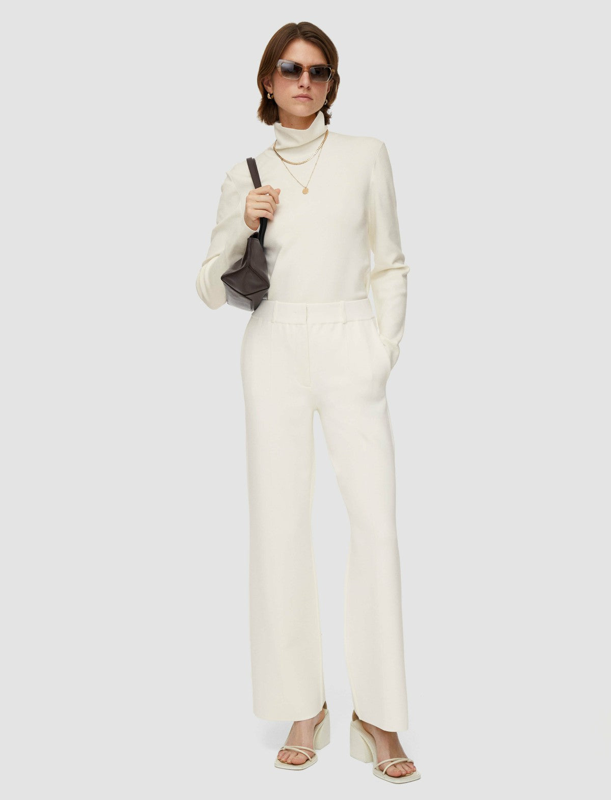 JOSEPH Fashion Women Milano Knit Stretch Trousers Ivory