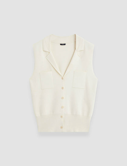 JOSEPH Fashion Women Milano Knit Stretch Vest Ivory