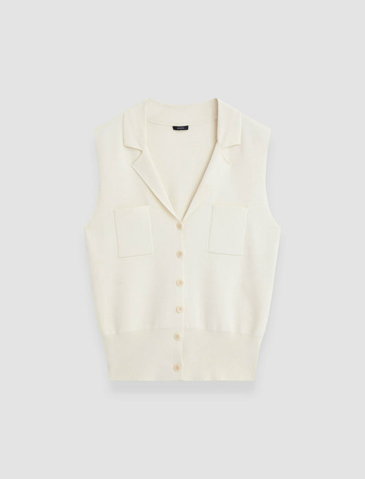 JOSEPH Fashion Women Milano Knit Stretch Vest Ivory