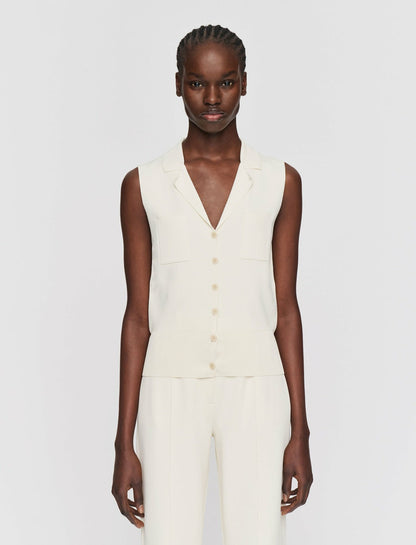 JOSEPH Fashion Women Milano Knit Stretch Vest Ivory