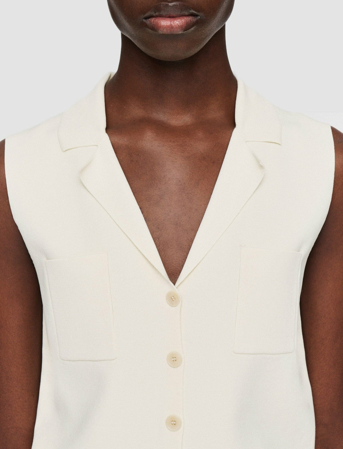 JOSEPH Fashion Women Milano Knit Stretch Vest Ivory