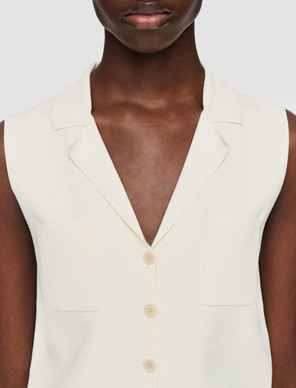 JOSEPH Fashion Women Milano Knit Stretch Vest Ivory