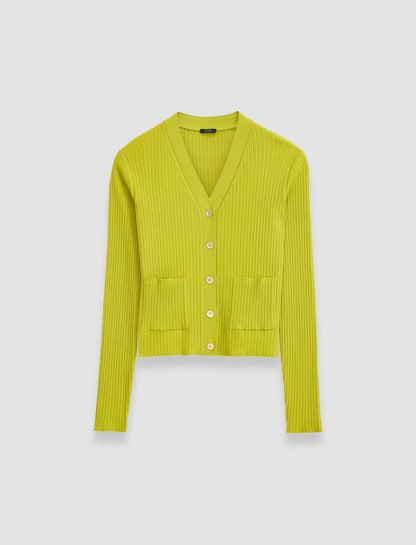 JOSEPH Fashion Women Merino Rib Cardigan Ginkgo