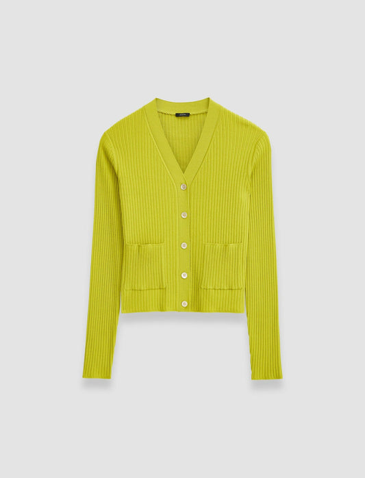 JOSEPH Fashion Women Merino Rib Cardigan Ginkgo