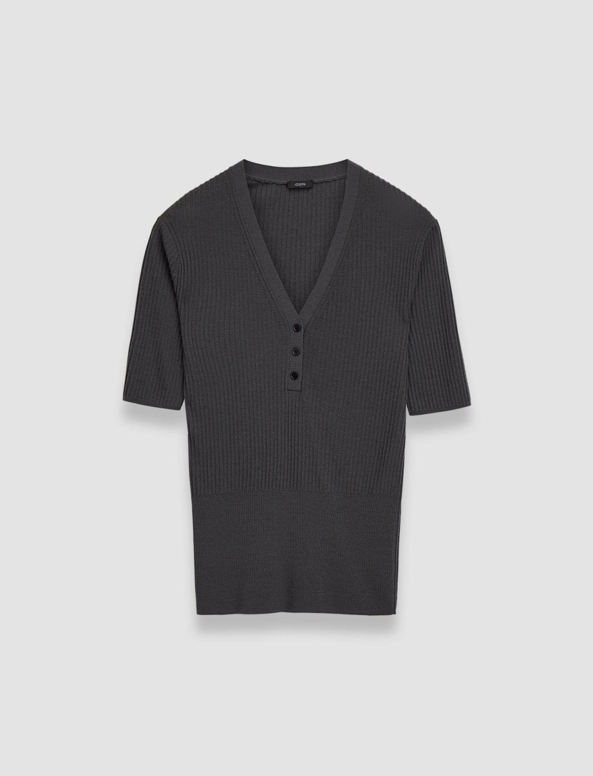 JOSEPH Fashion Women Merino Rib V Neck Top Slate