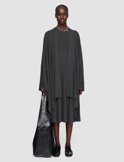 JOSEPH Fashion Women Merino Rib Wrap Slate