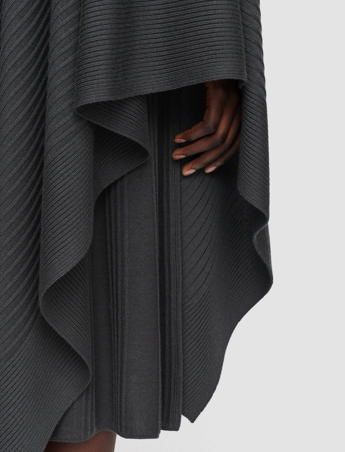 JOSEPH Fashion Women Merino Rib Wrap Slate