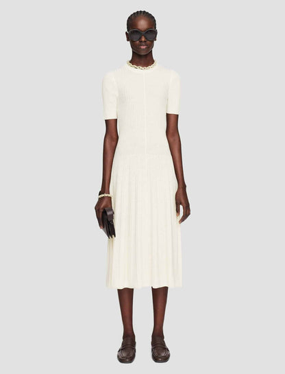 JOSEPH Fashion Women Merino Rib Dress Ivory