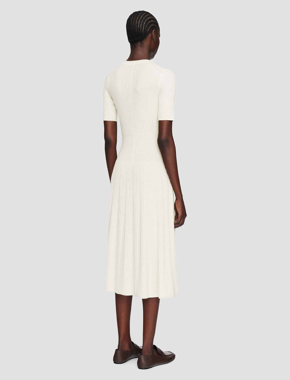 JOSEPH Fashion Women Merino Rib Dress Ivory