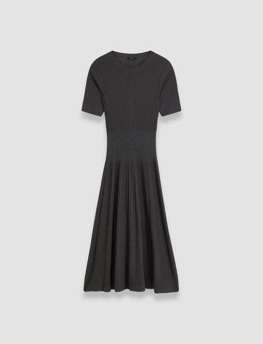 JOSEPH Fashion Women Merino Rib Dress Slate