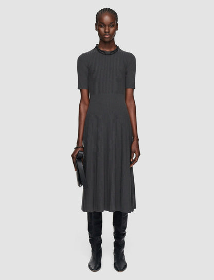 JOSEPH Fashion Women Merino Rib Dress Slate